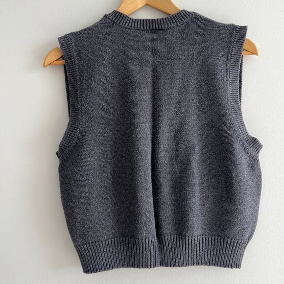 Vintage 90s Lizsport Petite Western Embroidered Cotton Sweater Vest Retro Boho - Picture 5 of 5